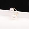 Moda coreana broche doble perla anti-luz pin de una palabra hebilla para cárdigan accesorios para suéter y abrigo para mujer