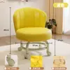 Taburete Giratorio con Ruedas, Taburete Bajo con Respaldo, Taburete para Cambiar Zapatos en Casa, Silla Infantil, Taburete Redondo para Sala de Estar, Banco Blando Acolchado