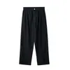 Roupas Masculinas Apo Calças Casuais Masculinas Transfronteiriças Primavera Soltas de Perna Reta Versáteis Algodão Liocel Semi-Elástico Calças Longas Brancas