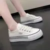 Zapatillas blancas para mujer con diseño de grulla de almohada blanca 2026 primavera y otoño nuevas zapatillas de lona versátiles de suela gruesa estilo coreano casual zapatillas de colores combinados