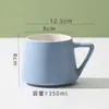 Taza de Cerámica Creativa y Sencilla, Vaso de Agua Redondo con Asa, Taza de Té para Habitación de Hotel, Taza de Regalo, Taza de Café, Taza de Té con Leche
