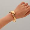 Pulseiras Populares Transfronteiriças Europeias e Americanas Ins Normcore Pulseiras Assimétricas com Padrão de Onda Pulseiras Metálicas Brilhantes Joias Femininas