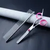 Set Profesional de Tijeras para Aseo de Mascotas para Gatos y Perros, Incluye Tijeras Rectas y Curvas Deslanadoras, Suministros Transfronterizos