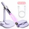 Lâmpada de Unha Recarregável com Bateria de 180mAh, Lâmpada Portátil para Reparo e Cura de Unhas, Lâmpada de Tira para Styling de Unhas