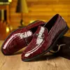 Amazon Aliexpress Populares Transfronterizos Talla Grande 48 Zapatos de Piel Transpirables Mocasines sin Cordones Estilo Británico Puntiagudos Zapatos de Boda