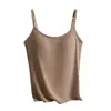 Chaleco de Espalda de Belleza de Color Sólido Texturizado de Alta Elasticidad de Tamaño Grande con Copa Transpirable Fija Integrada y Top Camisola Acolchado