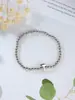 Pulsera de cuentas elástica con letra A pequeña brillante de globo 14k para niñas, pulsera de cuentas de cobre, nueva de otoño