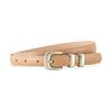 Cinturón de cuero con hebilla plateada de color caramelo personalizado para mujer, cinturón decorativo de estilo veraniego con diseño de dopamina y INS en color plateado