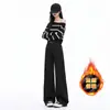 2026 Pantalones Negros Puros Elásticos Estrechos Anchos Pierna Recta Sueltos Casuales Negros Antiestáticos Cómodos Versátiles Negros Regulares