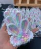 [Lana de fantasía] Hilo de vidrio de colores mágicos, lana mezclada a mano, horquilla tejida a mano, paño de cocina de lana de gato
