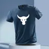 Comercio Exterior Verano Secado Rápido Seda de Hielo Transpirable Casual Cuello Redondo Camiseta Estampada para Hombre Tops de Manga Corta para Exteriores Fitness Running