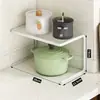 Estante para encimera de cocina, estante de almacenamiento multicapa, estante para ollas, herramienta mágica para organizar ollas y utensilios en gabinetes, estante divisor de varios niveles