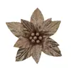Novas decorações de Natal transfronteiriças pó dourado flor artificial acessórios para guirlanda de Natal arranjo de flores de tecido ornamentos decorativos