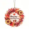 Letrero de Calabaza de Madera de Otoño Transfronterizo Letrero de Puerta Decoración Artesanía de Madera Adorno Colgante de Otoño Decoración de Pared S