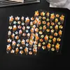 Beleza Completa Transfronteiriça Novos Adesivos de Nail Art Ins Outono Aurora Laser Folha de Bordo Adesivos de Nail Art