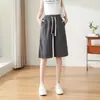 Pantalones Cortos de Algodón y Lino Finos de Verano para Mujer 2026 Nuevo Estilo Holgados Tallas Grandes Transpirables Pantalones 7/8