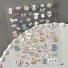 Pegatinas con Oso de Dibujos Animados en Relieve, Varios Diseños Mixtos, Pequeño Oso Blanco 3D con Auriculares, Pegatinas para Uñas DIY, Modelo Yl