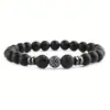 Pulsera de Piedra Volcánica Pulsera de Energía Unisex Espaciador Magnético Cera de Abeja Ámbar Turquesa Blanca Malaquita Esmerilado