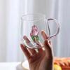 Vaso tridimensional de dibujos animados con forma de animal pequeño, taza para beber té con leche, vidrio de borosilicato transparente, asa de color, taza de una sola capa