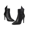 Botas Martin de Tacón Alto para Mujer Talla 34-48, Botines Casuales de Corte Bajo para Mujer para Otoño e Invierno con Suelas de Goma, Cremallera, Tacones Finos y Puntas Puntiagudas