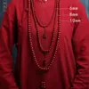 Pulsera Budista de 108 Cuentas de Cinabrio para Mujer, Pulsera Multicírculo de Arena Dorada Púrpura para el Año de Nacimiento, Pulsera Protectora y Segura para Hombre, Estilo de Cuentas de Oración