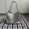 Bolsa de Paracaídas Tejida Oversize de Verano Gran Capacidad Bolso de Mano para Viajes Abierto con Cuerda para Jalar Mamá