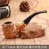 Cachimba Retro Vintage, Diseño de Olla de Aluminio Resistente a Altas Temperaturas, Cachimba con Filtro y Boquilla Curva de Resina, Accesorios para Fumar de Venta Caliente Transfronteriza al por Mayor
