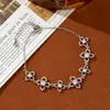 Pulsera Estilo Coreano Ins para Mujer, Lujo Ligero, Joyería de Flor de Trébol de Cuatro Hojas con Circonita de Gama Alta, Joyería con Diamantes Completa al por Mayor, Xiaohongshu
