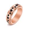 Anillo giratorio de corazón de melocotón y amor de acero inoxidable transfronterizo nuevo estilo ins anillo de pareja con temperamento joyería de moda europea y americana moda