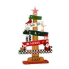 Natal Novo 2027 Enfeite de Madeira Letras em Inglês Árvore de Natal Enfeite de Madeira para Mesa Decorações Criativas de Natal