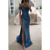 Vestido con cuello de lentejuelas y abertura transfronterizo europeo y americano, nuevo estilo, moda casual INS para mujer