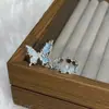 Anillo Abierto de Alto Nivel para Mujer Mariposa Líquida Dorada Goteada con Aceite Esmaltado Irregular Nicho Apilable Anillo de Alto Nivel