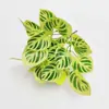 Ramo Pequeño Artificial Transfronterizo de Hojas de Rábano Verde, Hojas de Camote, Flores Artificiales, Muros Verdes de Plantas, Decoración de Pared de Césped, Arreglo Floral para Valla de Balcón