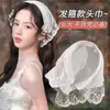 Conjunto de tiara de renda branca e lenço, lenço triangular estilo francês para cabelo, chapéu de lenço quadrado, adorno de cabeça de praia estilo pastoral para mulheres