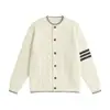 Suéter de punto con tres rayas para hombre, cárdigan tejido de punto trenzado para pareja, chaqueta, de moda, venta al por mayor de fábrica transfronteriza