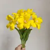Nuevo Estilo 2026Ins Realista Táctil Hidratante Flor de Tulipan Sala de Estar Hogar Decoración de Escritorio Adorno Arreglo de Flores Artificiales