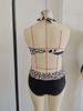 Envío directo de fábrica talla grande bikini separado traje de baño de dos piezas para mujer vintage leopardo bloque de color traje de baño al por mayor