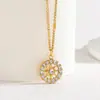Collar de Acero Inoxidable con Colgante de Estrella de Diamante Cereza Hueso Europeo y Americano Transfronterizo Cadena para Suéter de Gama Alta Nicho Venta al por Mayor