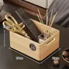 Cesta de Armazenamento de Mesa Chinesa de Madeira Maciça Cesta de Armazenamento para Mesa de Centro de Sala de Estar Lanches Chaves Artigos Diversos Cosméticos Caixa de Armazenamento para Tesouras