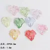 Cuentas de Imitación de Flor Acrílica Translúcida Transfronterizas con Agujero Central, Hojas y Pétalos Coloridos Chapados para Pulseras, Pasadores y Accesorios para el Cabello DIY