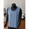 2026 Verano Nuevo Estilo Hombres Estilo Old Money Camiseta sin Mangas de Malla Hueca Chaleco sin Mangas para Hombre Juvenil