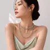 Collar multicapa de estilo punk hip hop popular transfronterizo europeo y americano, collar de cadena gruesa de metal elegante personalizado para mujer
