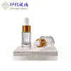 Botella de Aceite Esencial, Botella Transparente Marrón con Gotero, Líquido de Esencia Cosmética de 5 ml, Botella Dispensadora de Aceite Esencial, Botella de Vidrio con Hombro Plano