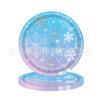 Suprimentos para Festa de Aniversário Infantil Floco de Neve Degradê Azul Transfronteiriço Decoração Pratos de Papel Copos de Papel Guardanapos Toalha de Mesa Conjunto de Talheres