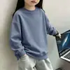 Sudadera de color liso para niños, estilo primavera y otoño, manga larga, estilo básico, ropa infantil, uniforme de jardín de infantes, fabricante, en stock, logo con patrón de impresión