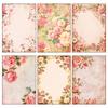 12 folhas/pacote rosa retro romântico tema material papel Dia dos Namorados flor rosa tearable colagem material papel