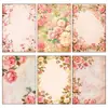 Compra Directa Transfronteriza de 12 Hojas de Papel de Material Serie Floral con Temática Gradiente para Decoración, Empaque de Regalos, Material de Papel para Diario DIY