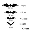 12 Piezas en un Paquete Murciélago de Halloween Murciélago Estéreo Negro 3D Pegatinas de Murciélago Pegatinas de Pared de Halloween