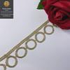 Renda de círculo com fio dourado de 2,2 cm Acessórios para roupas Lolita Acessórios para roupas infantis Acessórios para casamento DIY Feito à mão