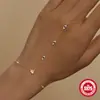 Pulsera Anillo Ojo del Diablo Incrustado de Diamantes de Plata de Ley S925, Joyería de Cadena para Dedos Apilable Multicapa, Al por Mayor en Stock